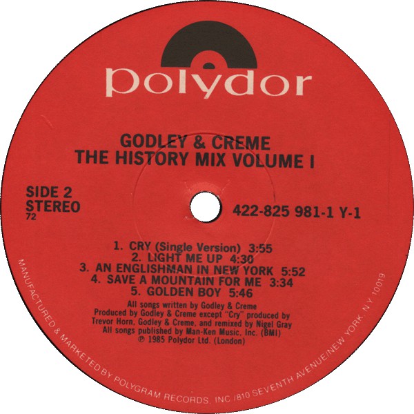 Godley & Creme - The History Mix Volume 1 - LP