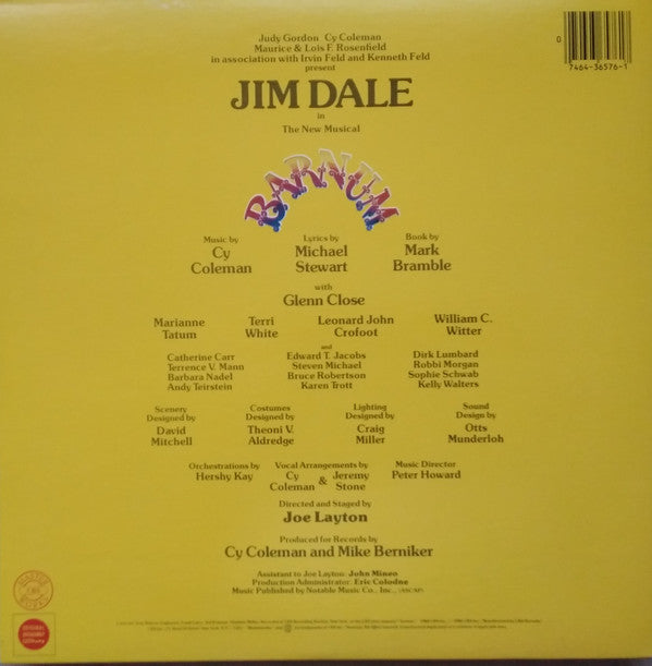 Jim Dale - Barnum The New Musical - LP