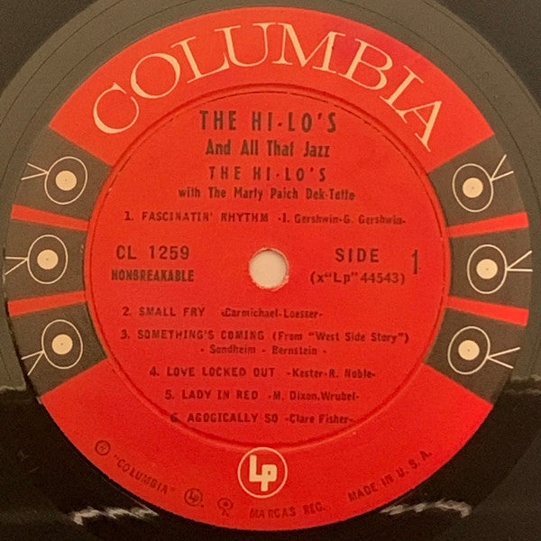 The Hi-Lo's With The Marty Paich Dek-Tette - The Hi-Lo's And All That Jazz - LP