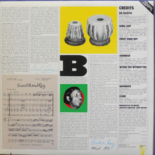 David Liebman - Sweet Hands - LP