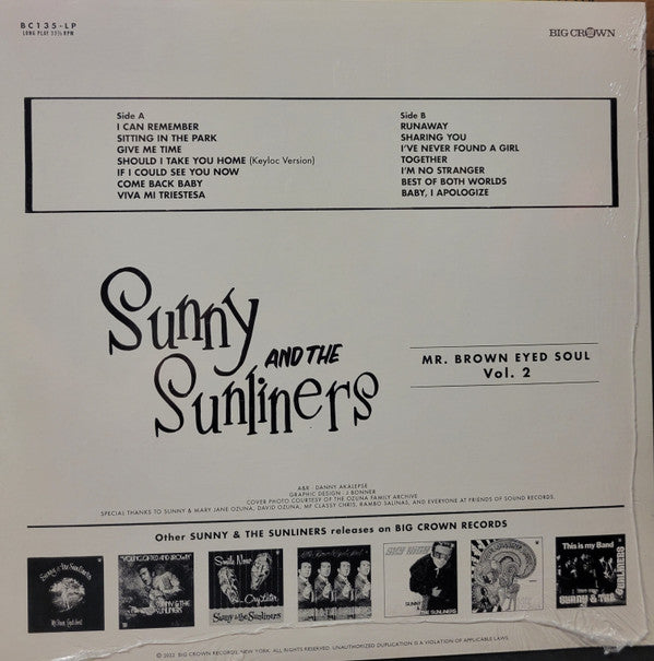 Sunny & The Sunliners - Mr. Brown Eyed Soul Vol. 2 - LP