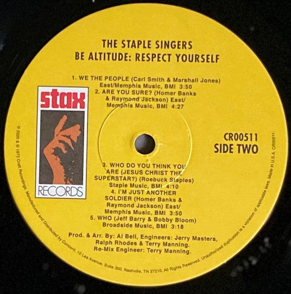 The Staple Singers - Be Altitude:  Respect Yourself - LP