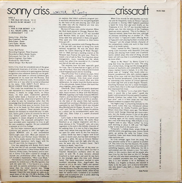 Sonny Criss - Crisscraft - LP