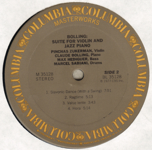 Pinchas Zukerman / Claude Bolling - Suite For Violin And Jazz Piano