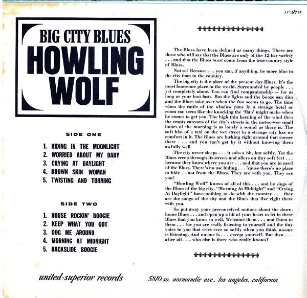 Howling Wolf* - Big City Blues - LP