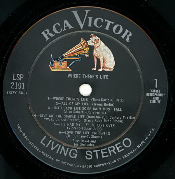 Russ David And His Orchestra - Where There's Life - LP