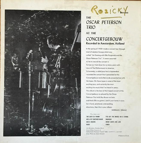 The Oscar Peterson Trio - At The Concertgebouw - LP