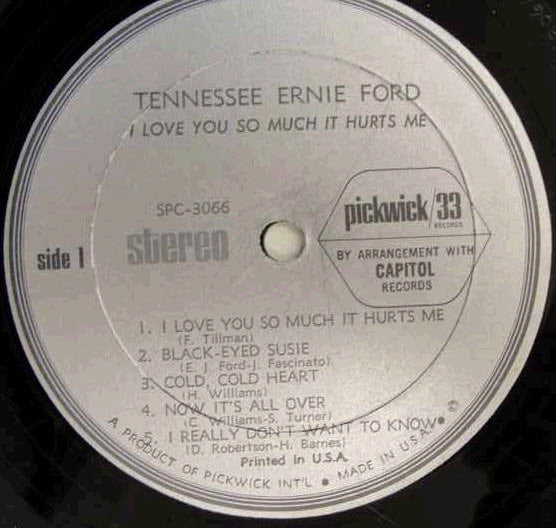 Tennessee Ernie Ford - I Love You So Much It Hurts Me - LP