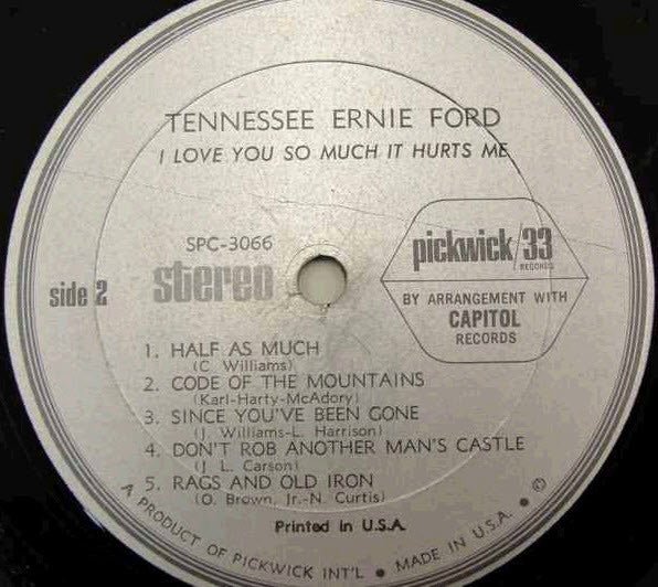 Tennessee Ernie Ford - I Love You So Much It Hurts Me - LP