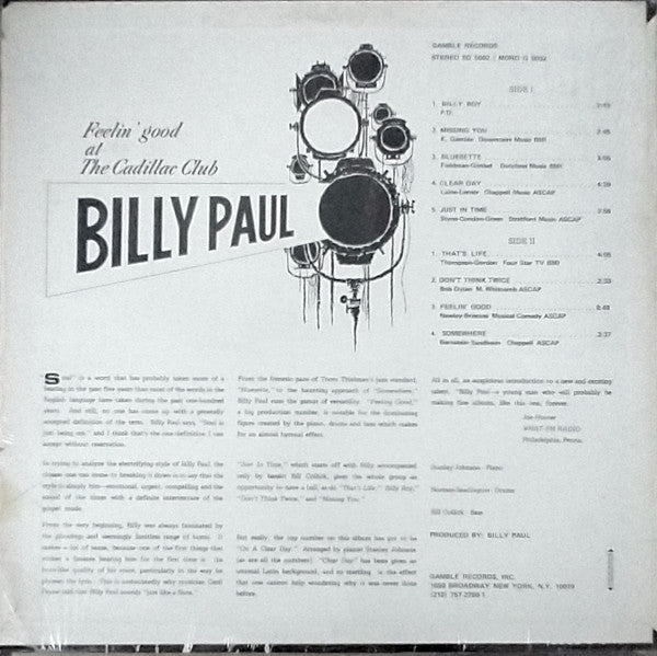 Billy Paul - Feelin' Good At The Cadillac Club - LP