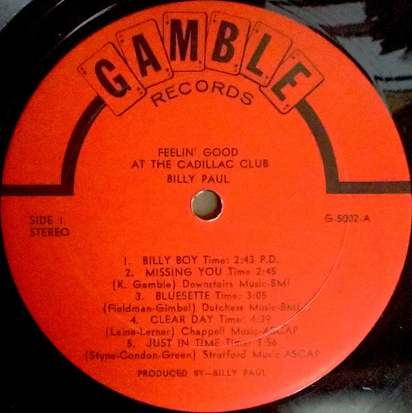 Billy Paul - Feelin' Good At The Cadillac Club - LP