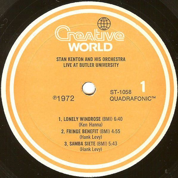 Stan Kenton And His Orchestra - Live At Butler University - LP