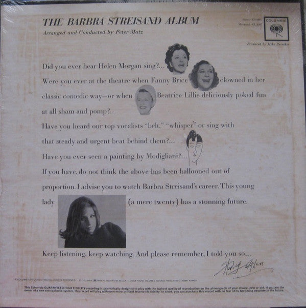 Barbra Streisand - The Barbra Streisand Album - LP