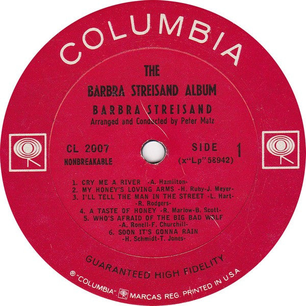 Barbra Streisand - The Barbra Streisand Album - LP