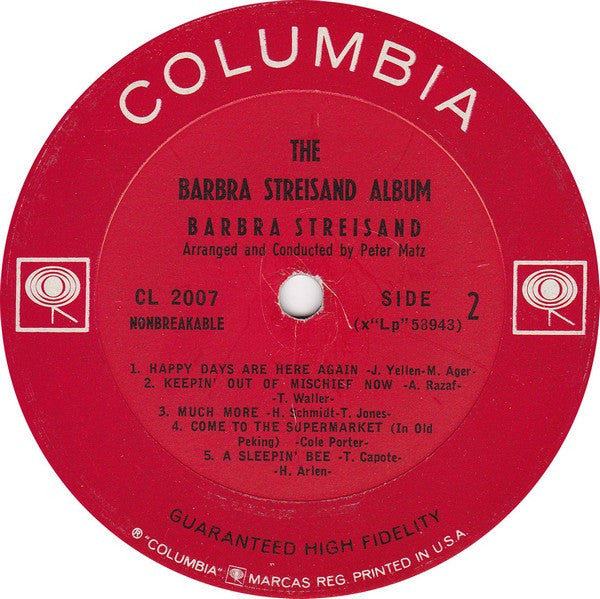 Barbra Streisand - The Barbra Streisand Album - LP