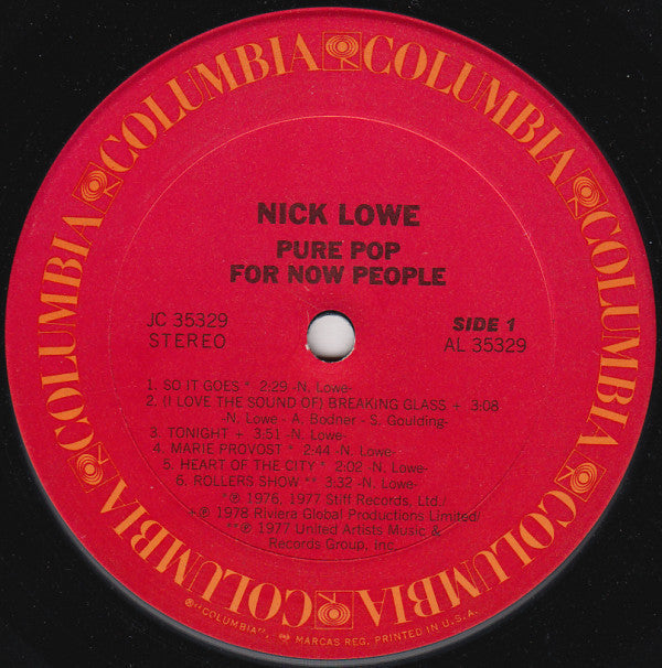 Nick Lowe - Pure Pop For Now People - LP