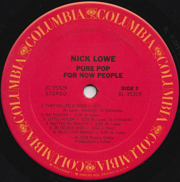 Nick Lowe - Pure Pop For Now People - LP