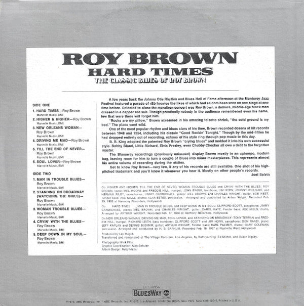 Roy Brown - Hard Times - LP
