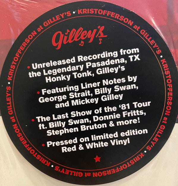 Kris Kristofferson - Live At Gilley's - LP