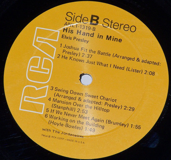 Elvis Presley - His Hand In Mine - LP