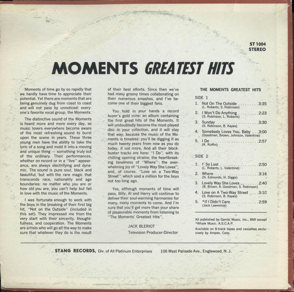 The Moments - The Moments Greatest Hits - LP