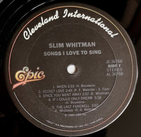Slim Whitman - Songs I Love To Sing - LP