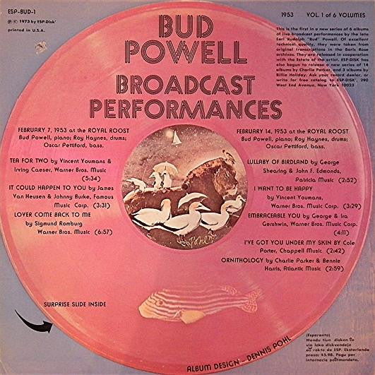 Bud Powell - Broadcast Performances 1953, Vol. 1 Of 6 Volumes - LP