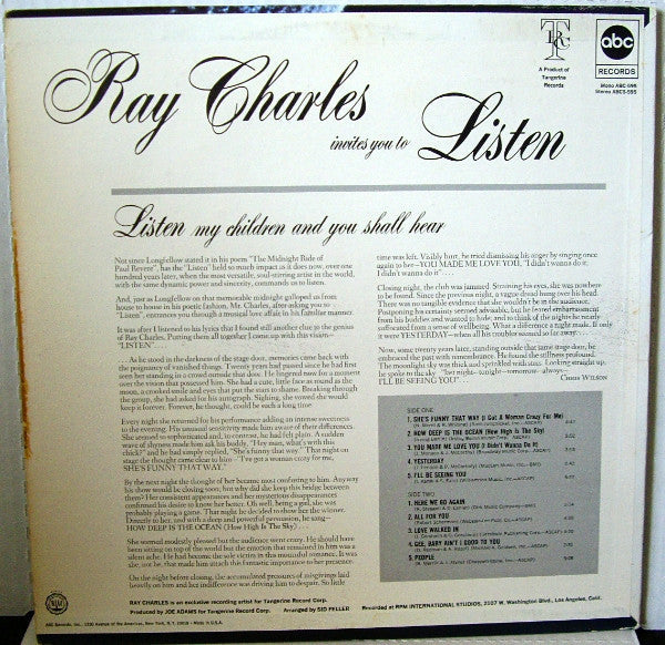 Ray Charles - Invites You To Listen - LP