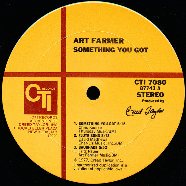 Art Farmer With Yusef Lateef & David Matthews' Big Band* - Something You Got - LP