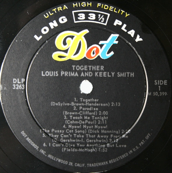 Louis Prima And Keely Smith* - Together - LP