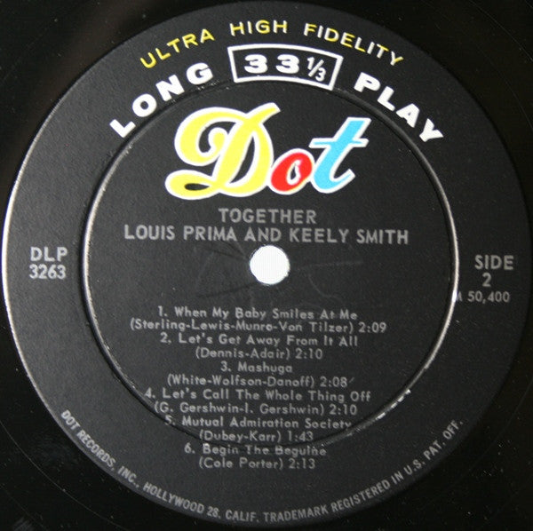 Louis Prima And Keely Smith* - Together - LP