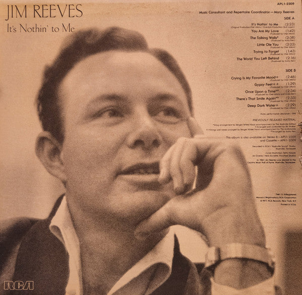 Jim Reeves - It's Nothin' To Me - LP