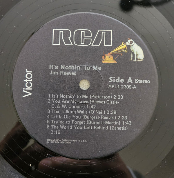 Jim Reeves - It's Nothin' To Me - LP