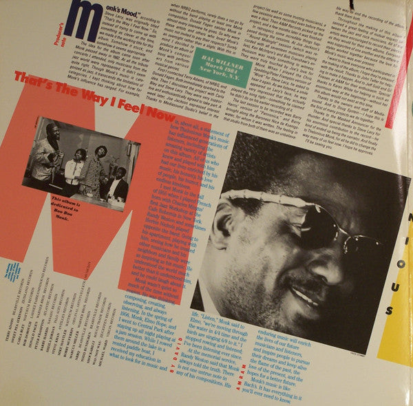 Various - That's The Way I Feel Now - A Tribute To Thelonious Monk - LP