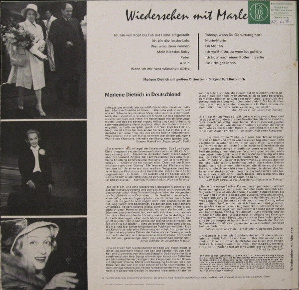 Marlene Dietrich - Wiedersehen Mit Marlene - LP