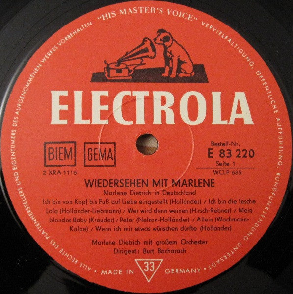 Marlene Dietrich - Wiedersehen Mit Marlene - LP