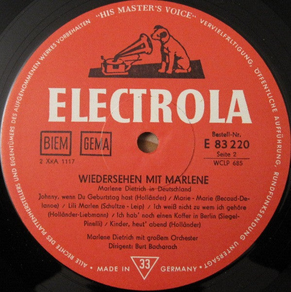 Marlene Dietrich - Wiedersehen Mit Marlene - LP