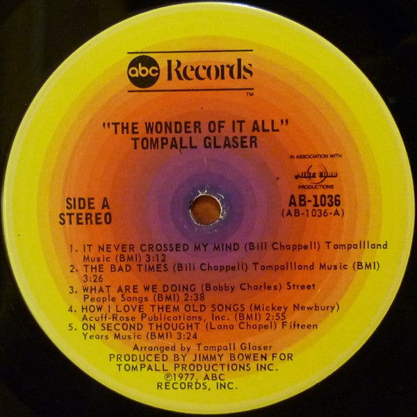 Tompall Glaser - The Wonder Of It All - LP