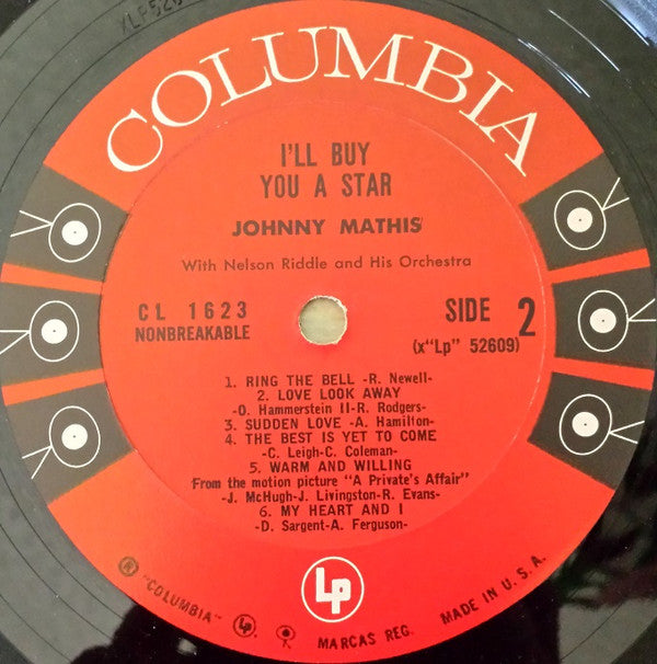 Johnny Mathis With Nelson Riddle And His Orchestra - I'll Buy You A Star - LP