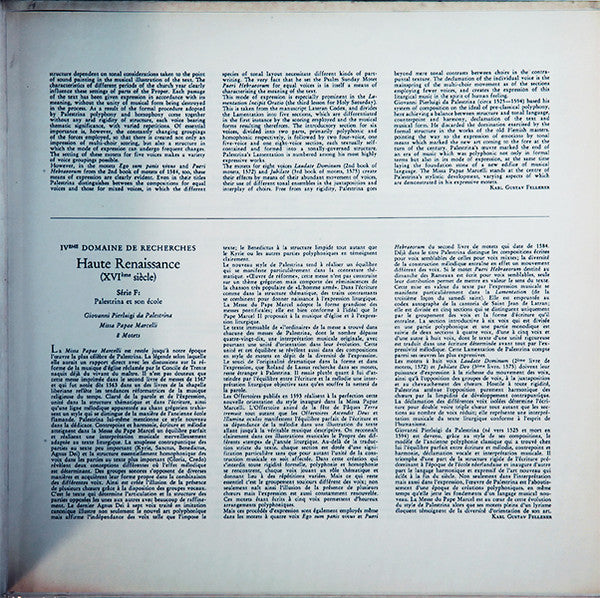 Giovanni Pierluigi da Palestrina - Regensburger Domspatzen - Theobald Schrems - Missa Papae Marcelli / 8 Motetten - LP