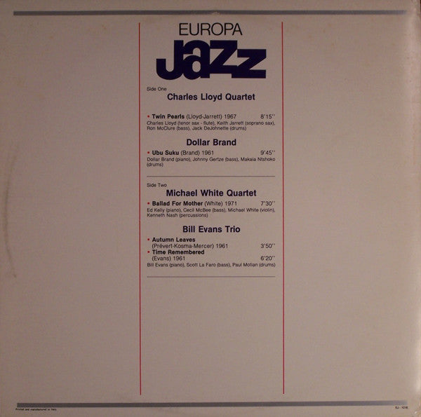 Keith Jarrett, Charles Lloyd, Dollar Brand, Michael White  - Europa Jazz - LP