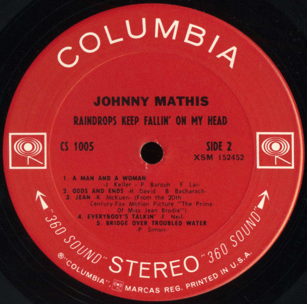 Johnny Mathis - Raindrops Keep Fallin' On My Head - LP