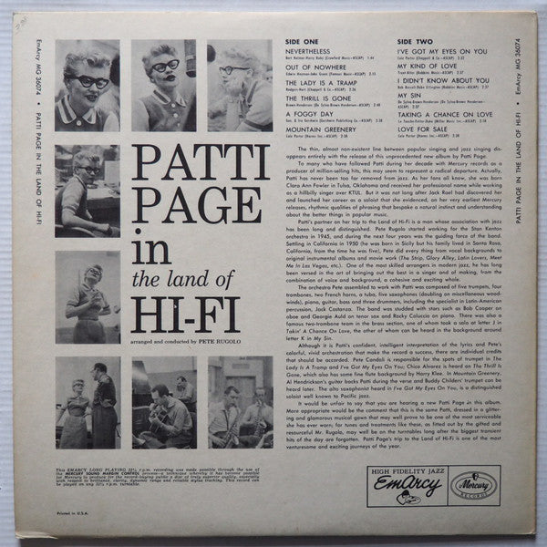 Patti Page - In The Land Of Hi-Fi - LP