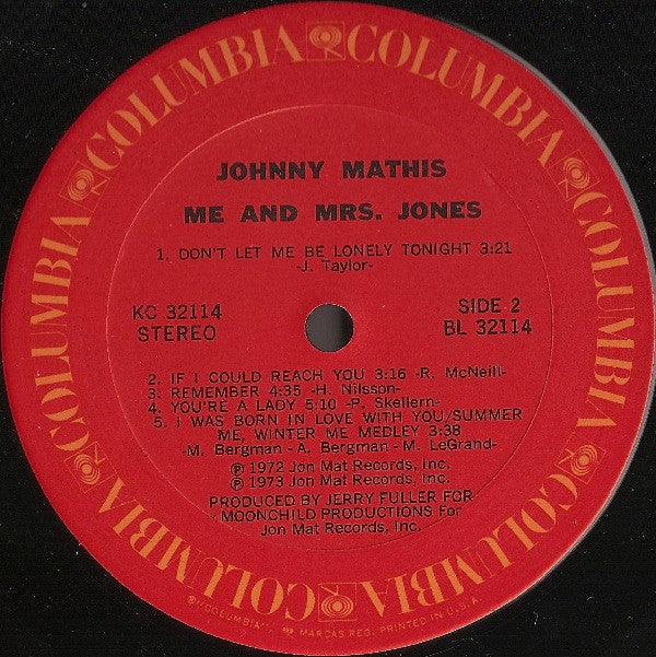 Johnny Mathis - Me And Mrs. Jones - LP