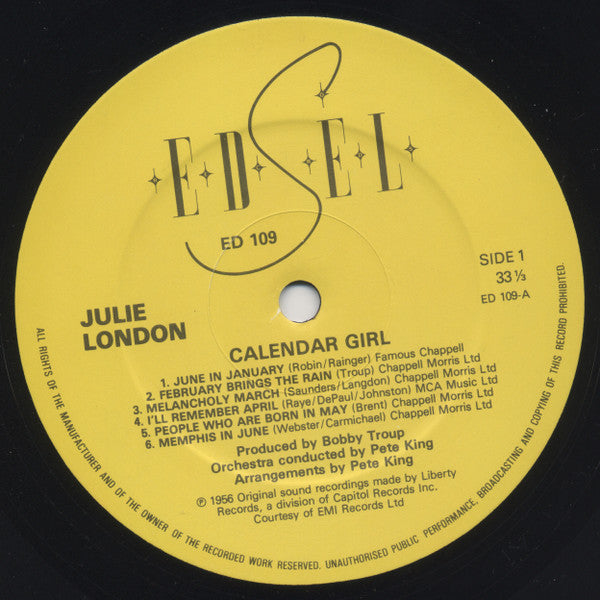 Julie London - Calendar Girl - LP