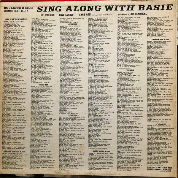 Joe Williams, Dave Lambert , Jon Hendricks, Annie Ross Plus The Basie Band* - Sing Along With Basie - LP