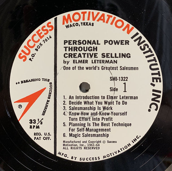 Elmer G. Leterman - Personal Power Through Creative Selling - LP