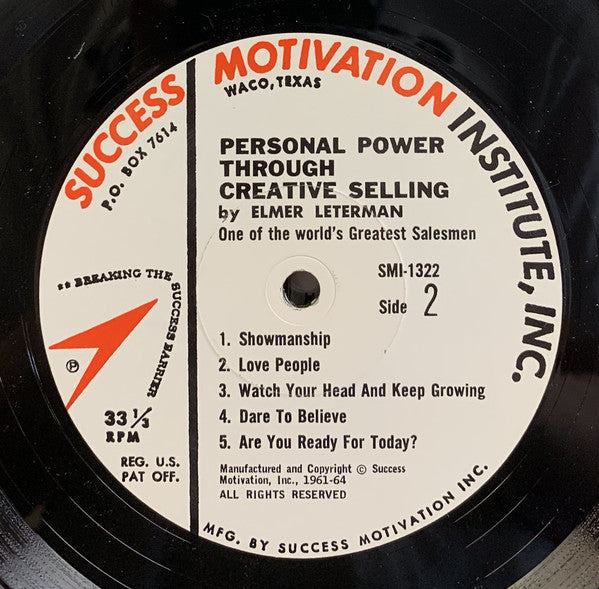 Elmer G. Leterman - Personal Power Through Creative Selling - LP