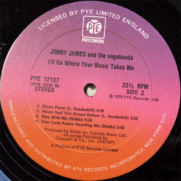 Jimmy James And The Vagabonds* - I'll Go Where Your Music Takes Me - LP