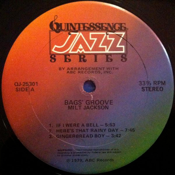 Milt Jackson - Bags' Groove - LP